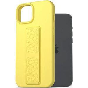AlzaGuard Liquid Silicone Case with Stand na iPhone 15 Plus žltý
