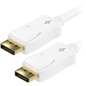AlzaPower DisplayPort (M) na DisplayPort (M) prepojovací 2 m biely