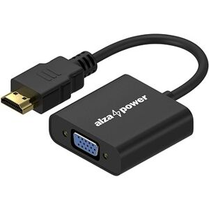 AlzaPower HDMI (M) to VGA (F) with 3,5 mm Jack adaptér matný čierny