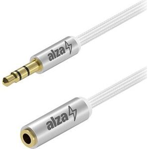 AlzaPower AluCore Audio 3,5 mm Jack (M) to 3,5 mm Jack (F) 2 m strieborný