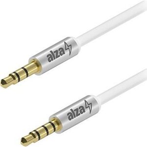 AlzaPower Alucore Audio 3,5 mm Jack 4P-TRRS (M) to 3,5 mm Jack (M) 1 m strieborný