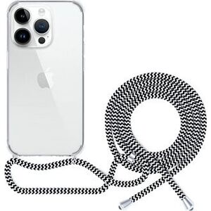 Epico transparentný kryt so šnúrkou na iPhone 13 mini – čierno-biely