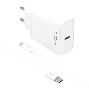 FIXED Travel s USB-C výstupom a USB-C/USB-C káblom 1 m podpora PD 20 W biela