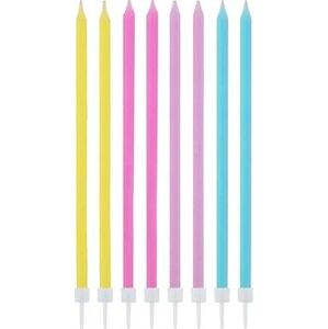 Narodeninové sviečky – pastelové dlhé, 14,5 cm 16 ks