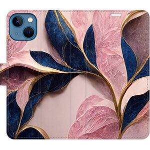 iSaprio flip pouzdro Pink Leaves pro iPhone 13