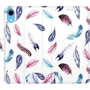 iSaprio flip pouzdro Colorful Feathers pro iPhone XR