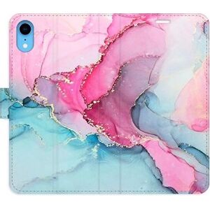 iSaprio flip pouzdro PinkBlue Marble pro iPhone XR