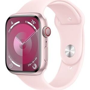 Apple Watch Series 9 45 mm Cellular Ružový hliník so svetlo ružovým športovým remienkom – S/M