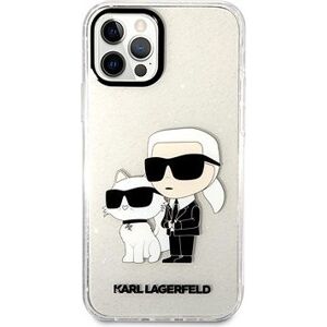 Karl Lagerfeld IML Glitter Karl and Choupette NFT Zadný Kryt pre iPhone 12/12 Pro Transparent