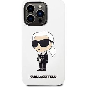 Karl Lagerfeld Liquid Silicone Ikonik NFT Zadný Kryt pre iPhone 14 Pro White