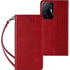 Magnet Strap knižkové kožené puzdro na Samsung Galaxy A13 5G, červené