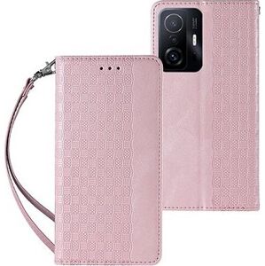 Magnet Strap knížkové kožené pouzdro na Samsung Galaxy A13 5G, růžové