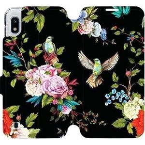 Flipové puzdro na mobil Samsung Galaxy A10 – VD09S Vtáky a kvety