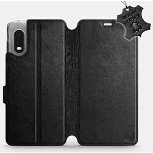 Flip puzdro na mobil Samsung Xcover PRO – Čierne – kožené – Black Leather