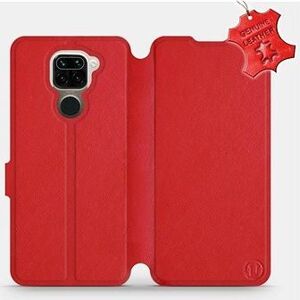 Flip puzdro na mobil Xiaomi Redmi Note 9 – Červené – kožené – Red Leather