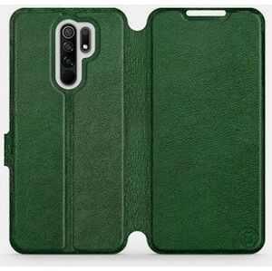 Flip puzdro na mobil Xiaomi Redmi 9 – Zelené – kožené – Green Leather