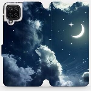 Flipové puzdro na mobil Samsung Galaxy A12 – V145P Nočná obloha s mesiacom