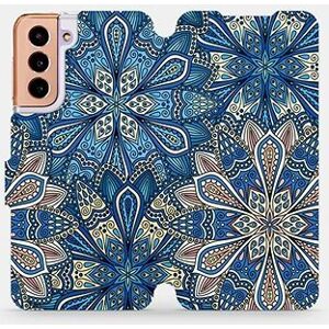 Flipové pouzdro na mobil Samsung Galaxy S21 5G - V108P Modré mandala květy