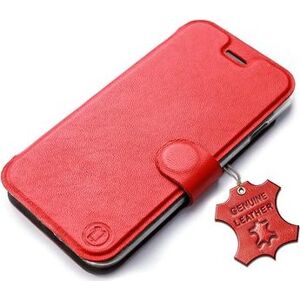Mobiwear kožené flip pouzdro pro Sony Xperia 10 IV - Červené