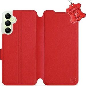 Kožené Mobiwear flip knížkové pro Samsung Galaxy A05s - Červené - L_RDS
