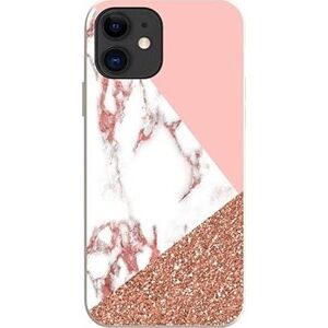 TopQ Kryt iPhone 11 Mramor ružový glitter 75343