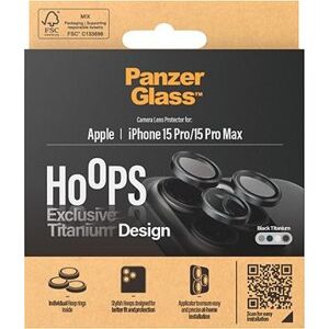 PanzerGlass HoOps Apple iPhone 15 Pro/15 Pro Max–- krúžky na šošovky fotoaparátu – čierny titan