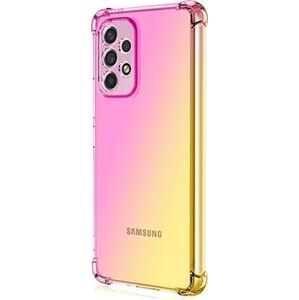 TopQ Kryt Samsung A23 5G Shock dúhový ružovo-žltý 87132