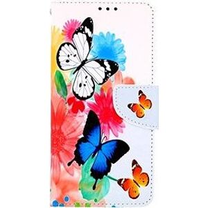 TopQ Puzdro Samsung A13 knižkové Farebné s motýlikmi 73410