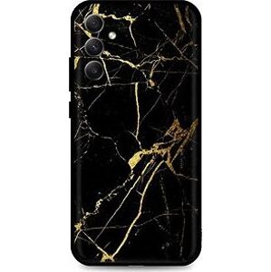 TopQ Kryt LUXURY Samsung A34 pevný Marble černo-zlatý 111307