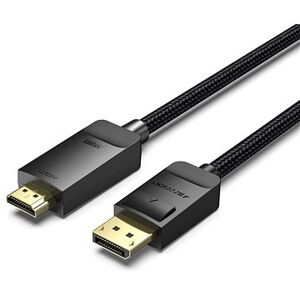 Vention Cotton Braided 4K DP (DisplayPort) to HDMI Cable 1,5 m Black