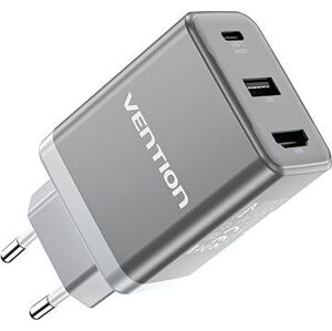 Vention USB-C + USB-A + HDMI GaN Laptop + Nintendo Switch Dock (60 W/5 W/4 K@60 Hz) Gray